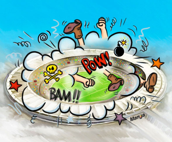 Imagem de briga de futebol